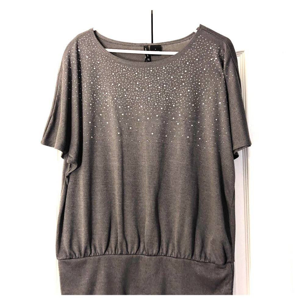 New directions rhinestone blouse size L